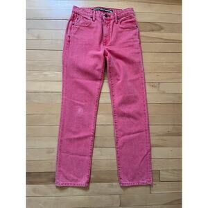 Alexander Wang Cult Jeans High Rise Straight Sz 25 Coral Red Y2K Early Wang